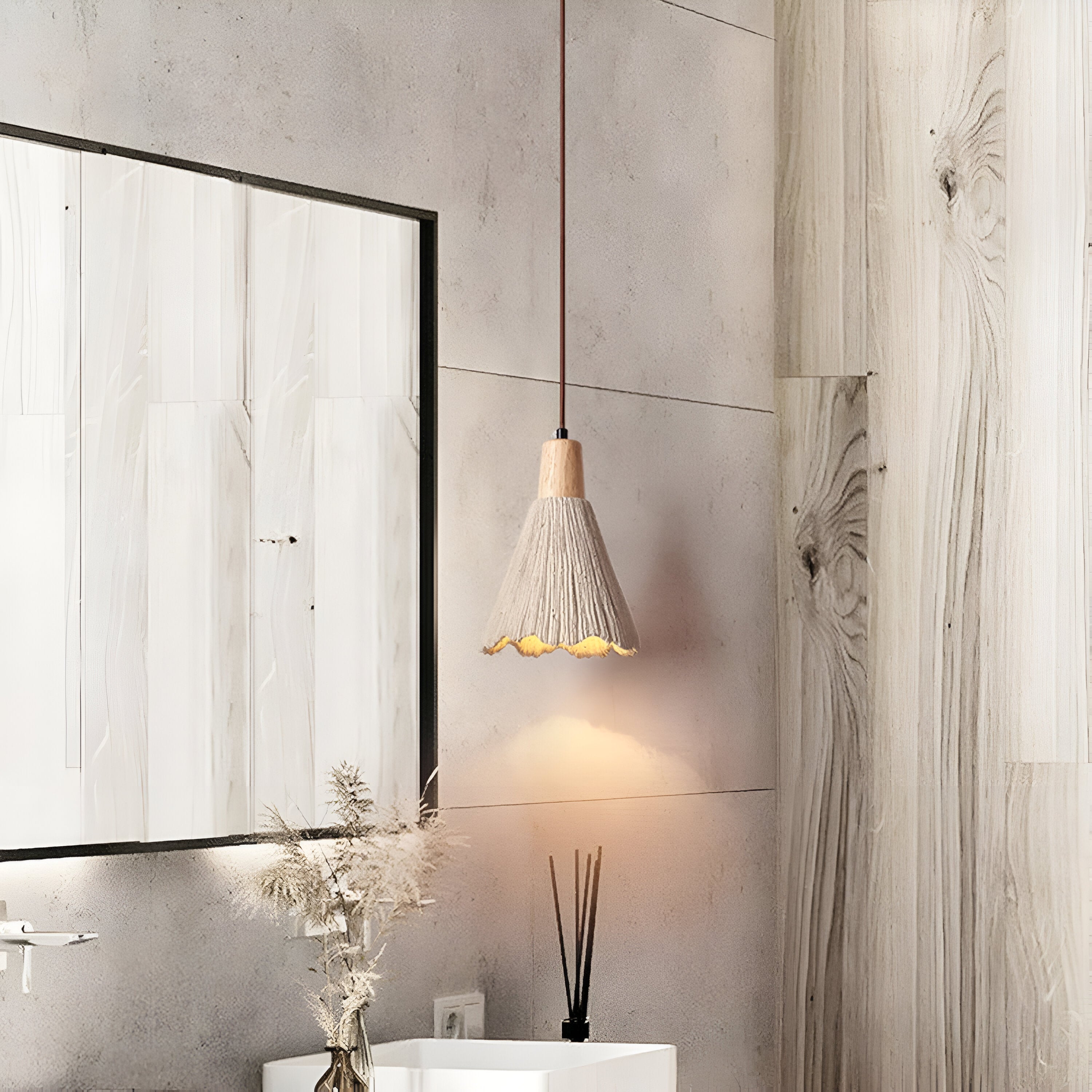 Pendant Light Cement Retro Wabi Sabi Style | Norami