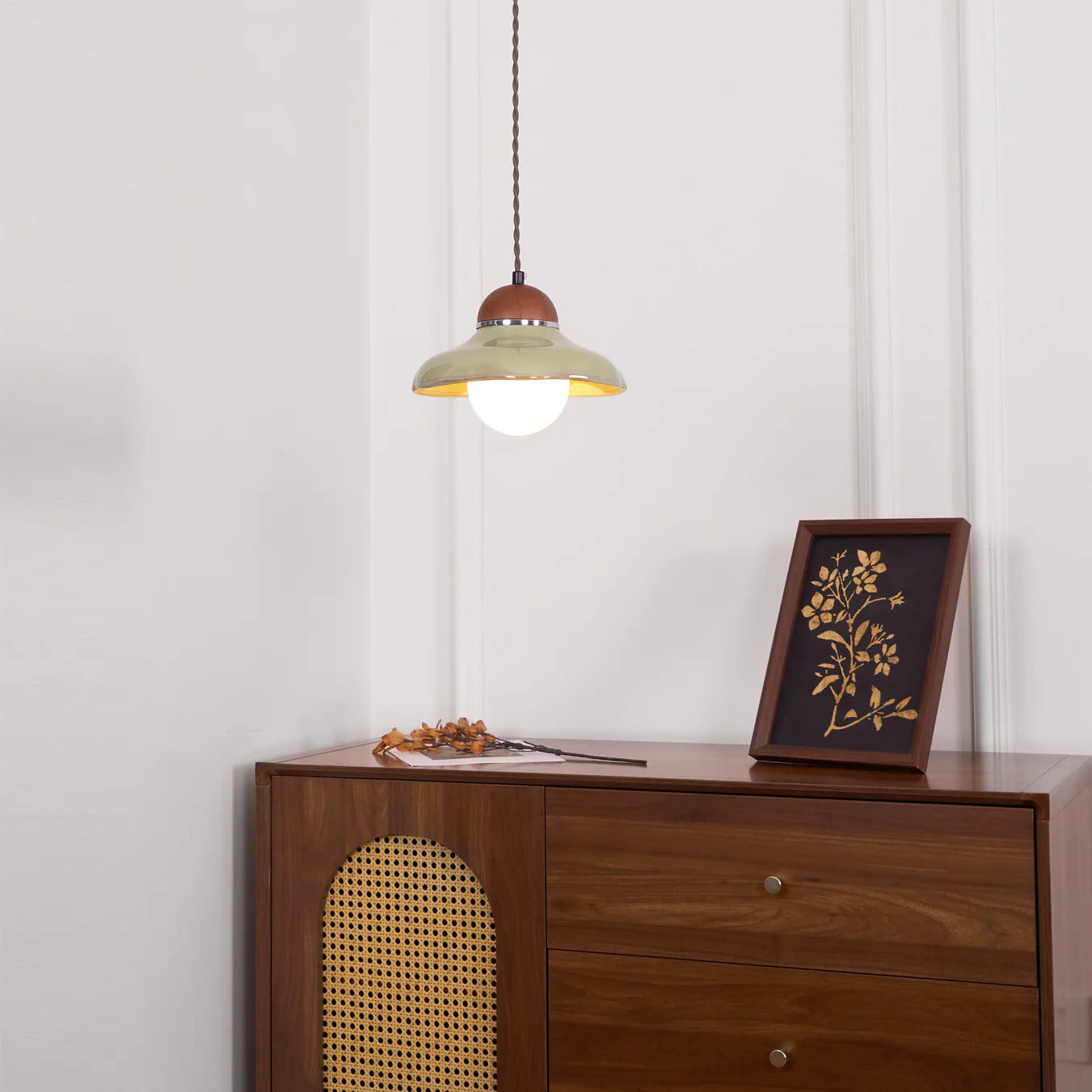 Pendant Light Ceramic Dome with Glass Diffuser | Edmund