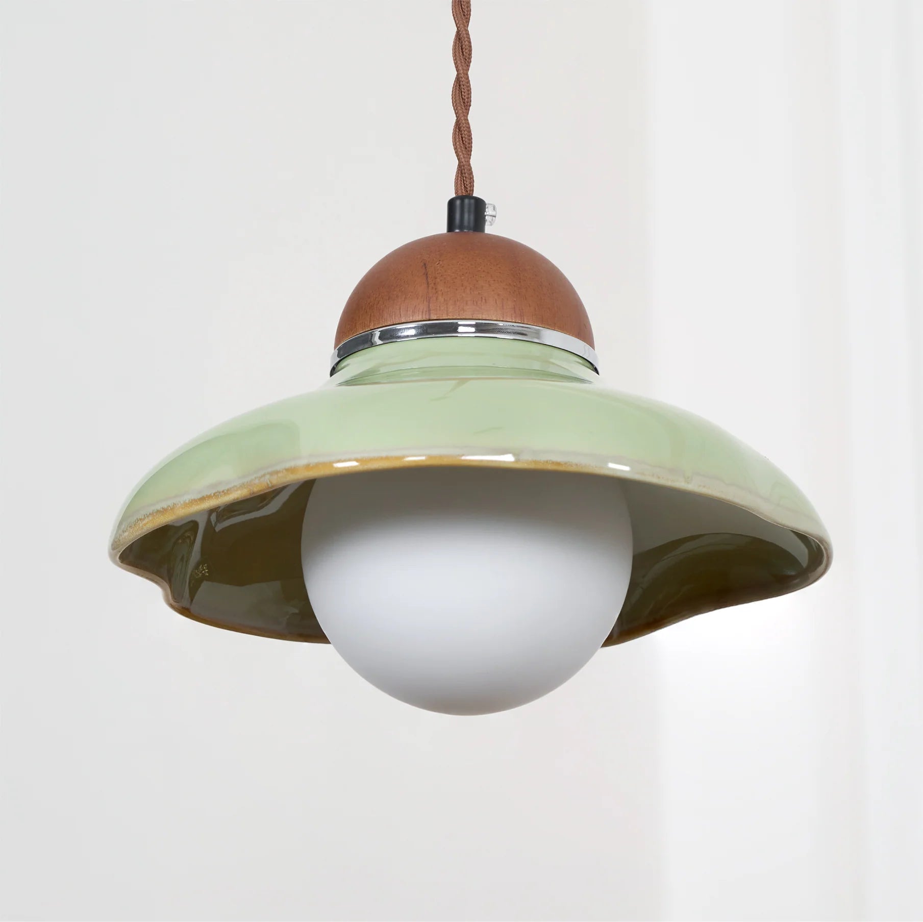 Pendant Light Ceramic Dome with Glass Diffuser | Edmund
