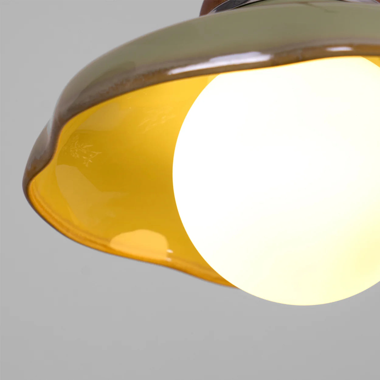 Pendant Light Ceramic Dome with Glass Diffuser | Edmund
