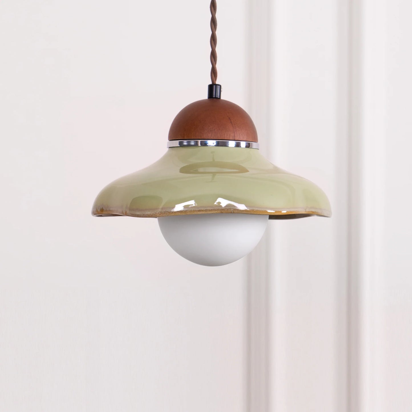 Pendant Light Ceramic Dome with Glass Diffuser | Edmund