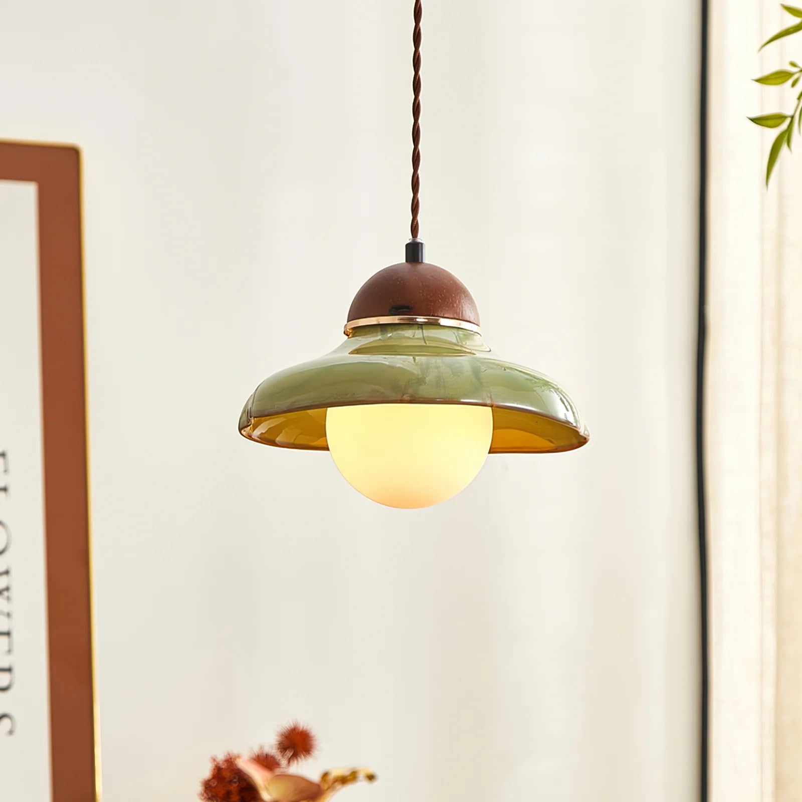 Pendant Light Ceramic Dome with Glass Diffuser | Edmund
