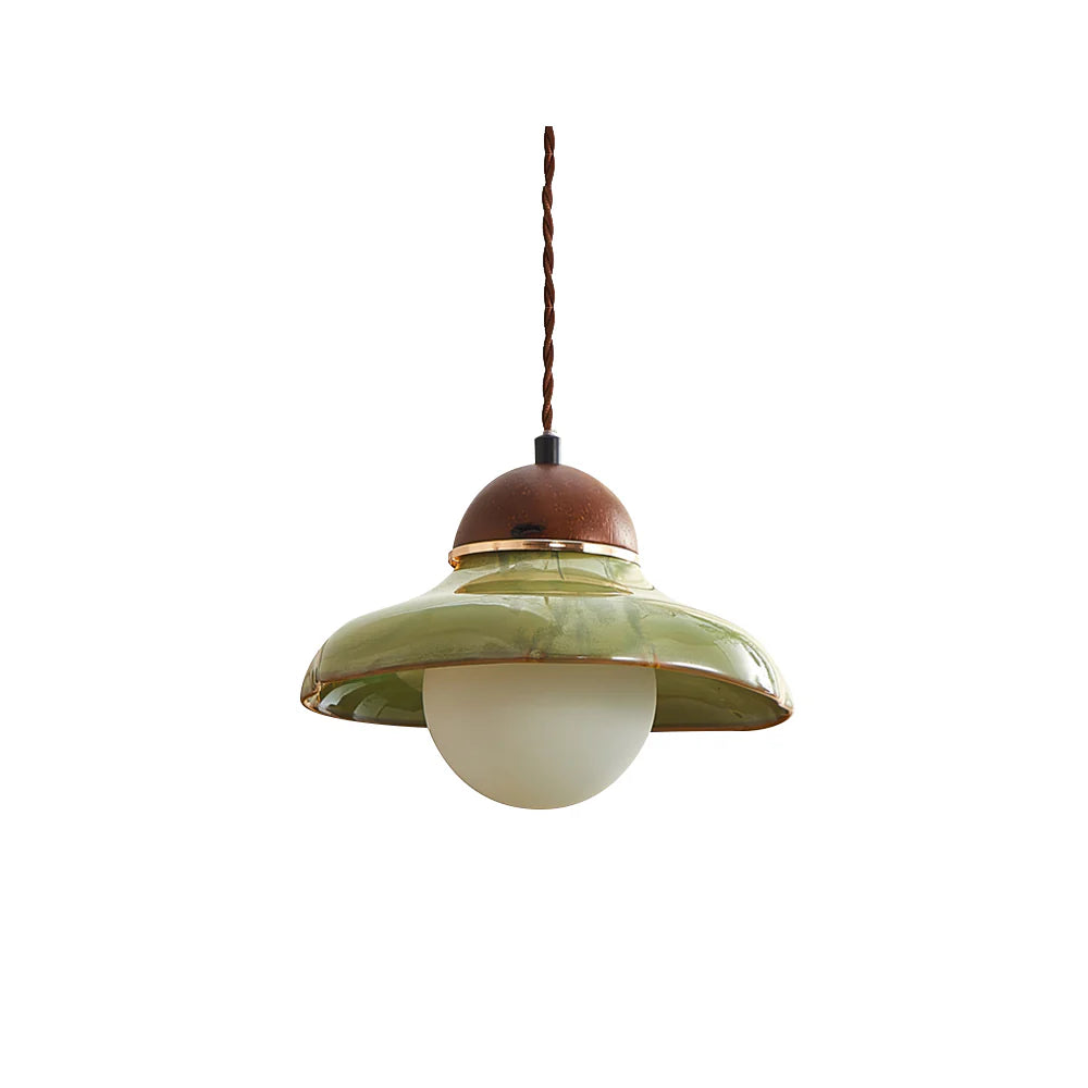 Pendant Light Ceramic Dome with Glass Diffuser | Edmund