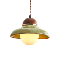 Pendant Light Ceramic Dome with Glass Diffuser | Edmund