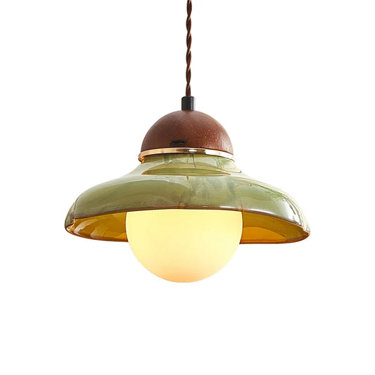 Pendant Light Ceramic Dome with Glass Diffuser | Edmund