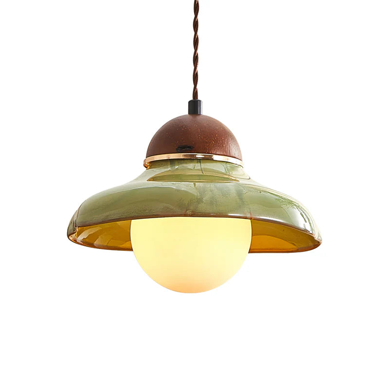 Pendant Light Ceramic Dome with Glass Diffuser | Edmund