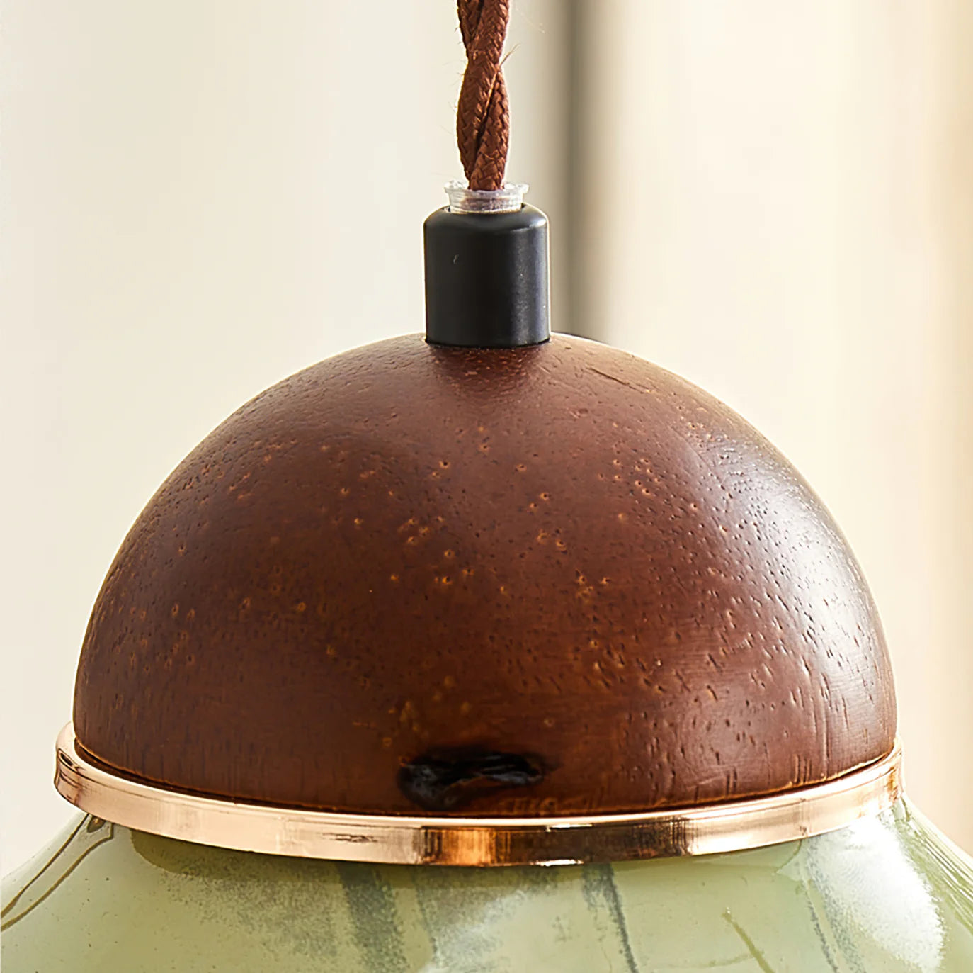 Pendant Light Ceramic Dome with Glass Diffuser | Edmund