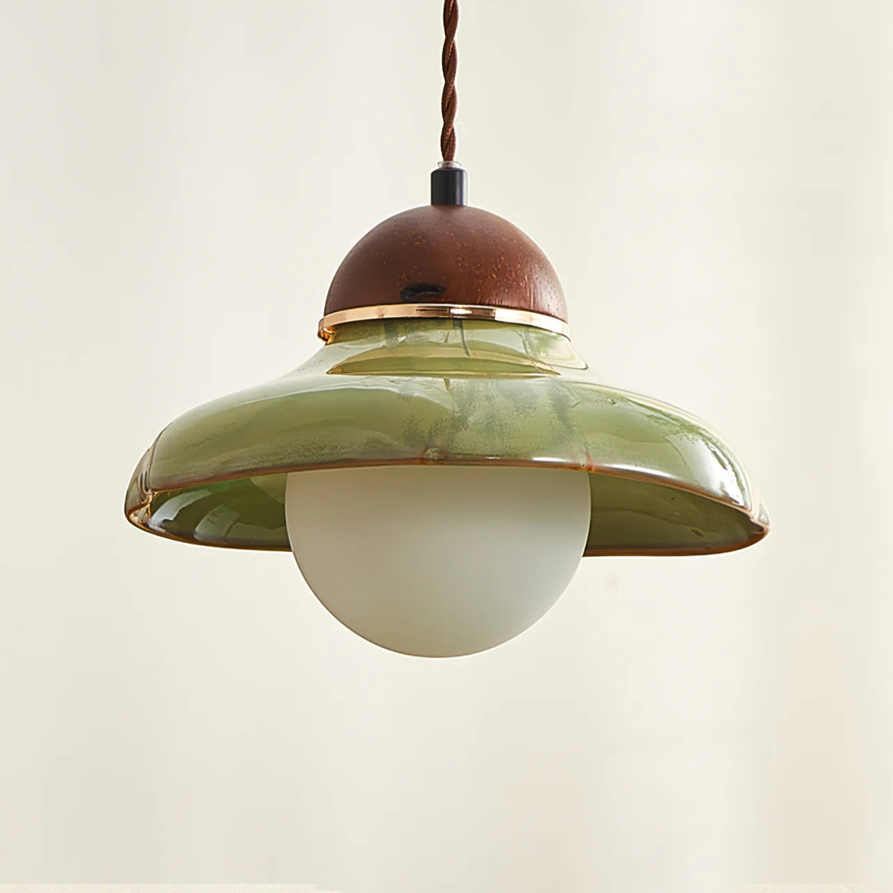 Pendant Light Ceramic Dome with Glass Diffuser | Edmund