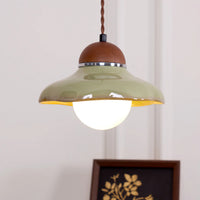 Pendant Light Ceramic Dome with Glass Diffuser | Edmund