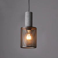 Pendant Light Concrete Cylinder in Urban Style | Lymaros