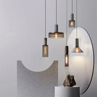 Pendant Light Concrete Cylinder in Urban Style | Lymaros