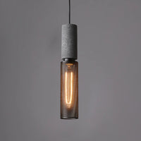 Pendant Light Concrete Cylinder in Urban Style | Lymaros