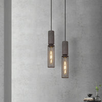 Pendant Light Concrete Cylinder in Urban Style | Lymaros