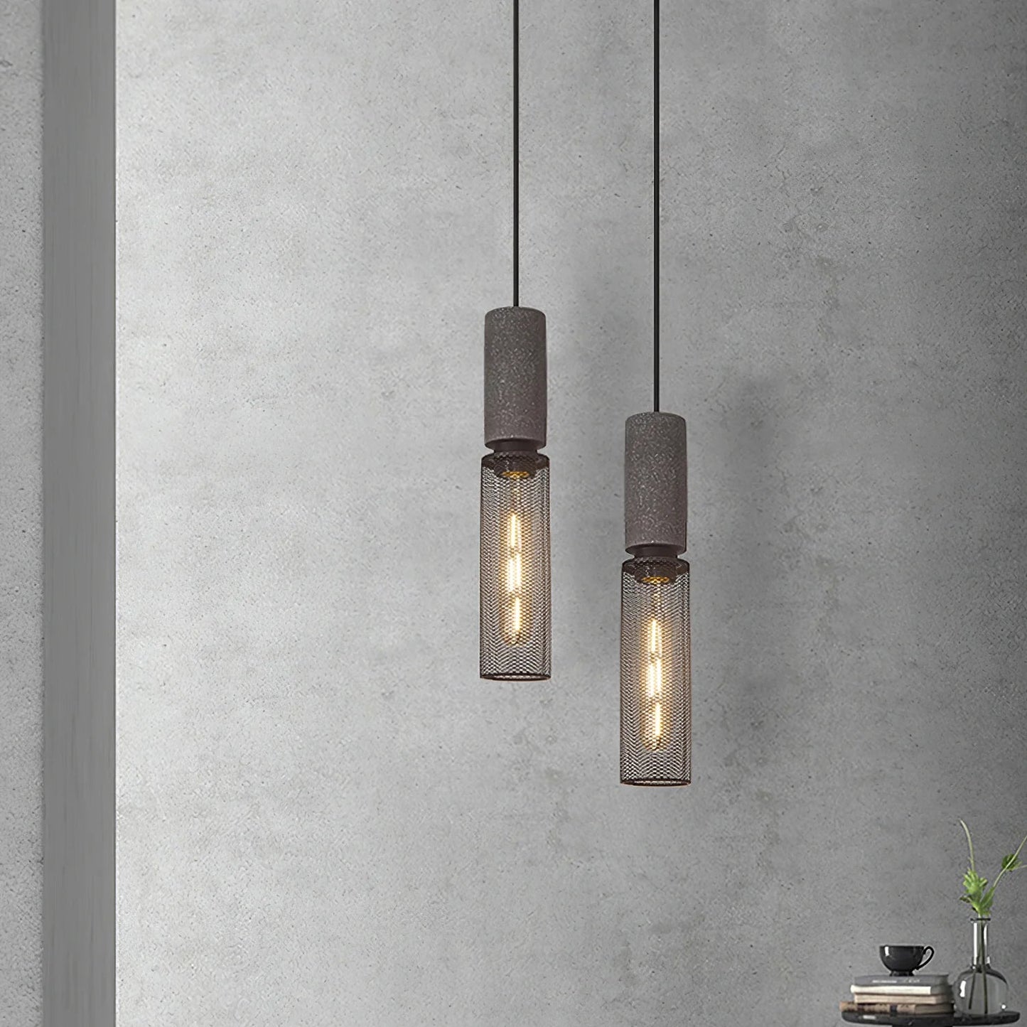 Pendant Light Concrete Cylinder in Urban Style | Lymaros