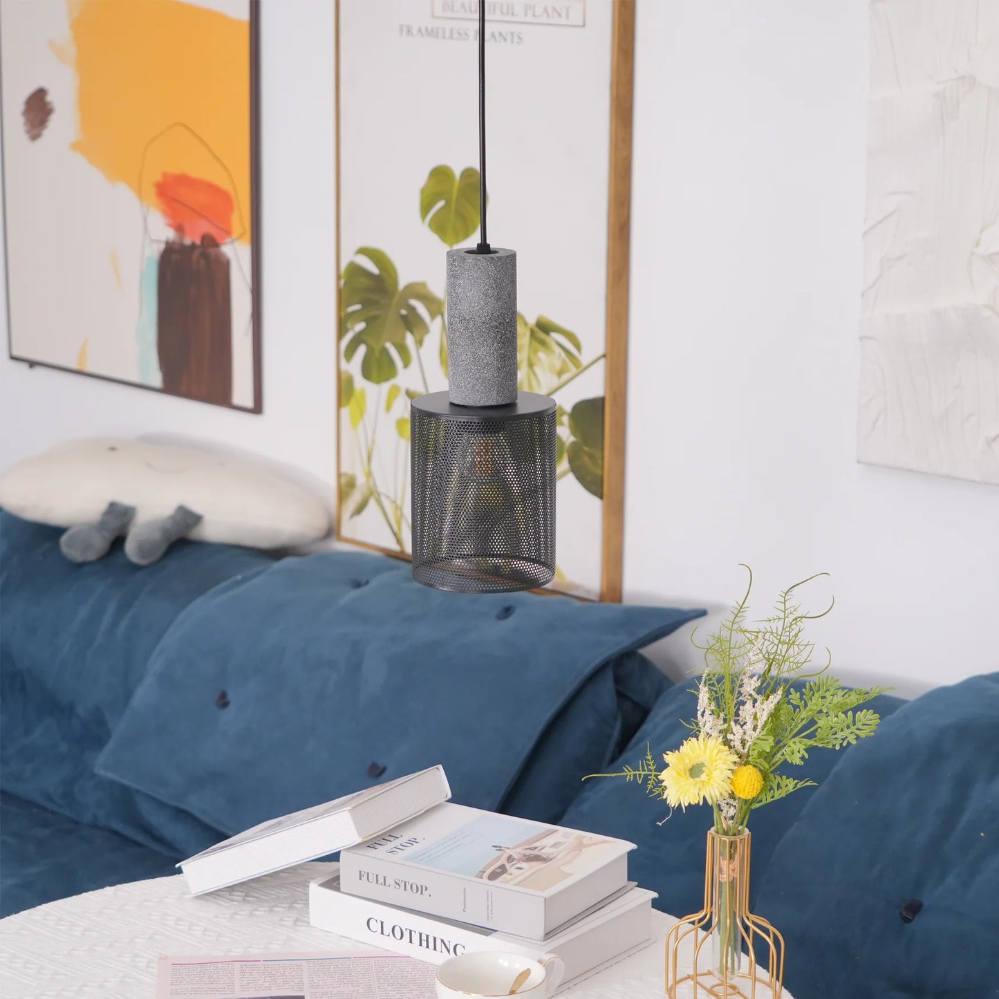 Pendant Light Concrete Cylinder in Urban Style | Lymaros