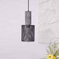 Pendant Light Concrete Cylinder in Urban Style | Lymaros