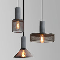 Pendant Light Concrete Cylinder in Urban Style | Lymaros