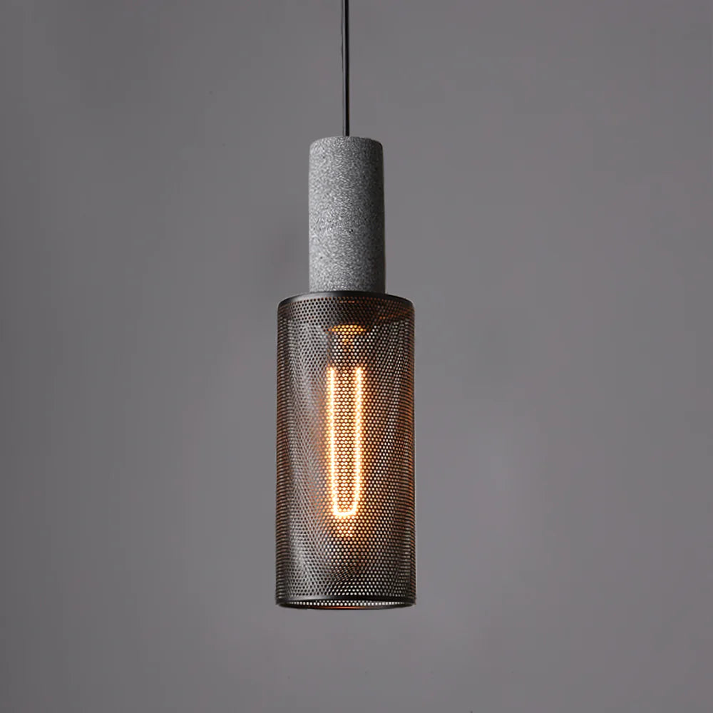 Pendant Light Concrete Cylinder in Urban Style | Lymaros