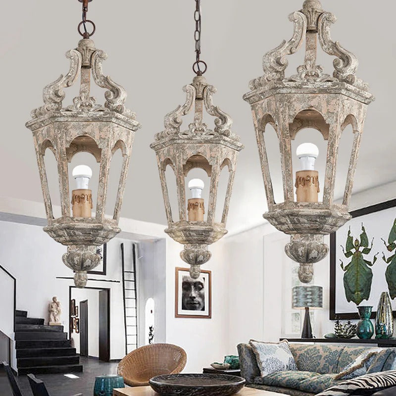 Pendant Light Distressed Wood Rustic Hanging Design | Cavalo