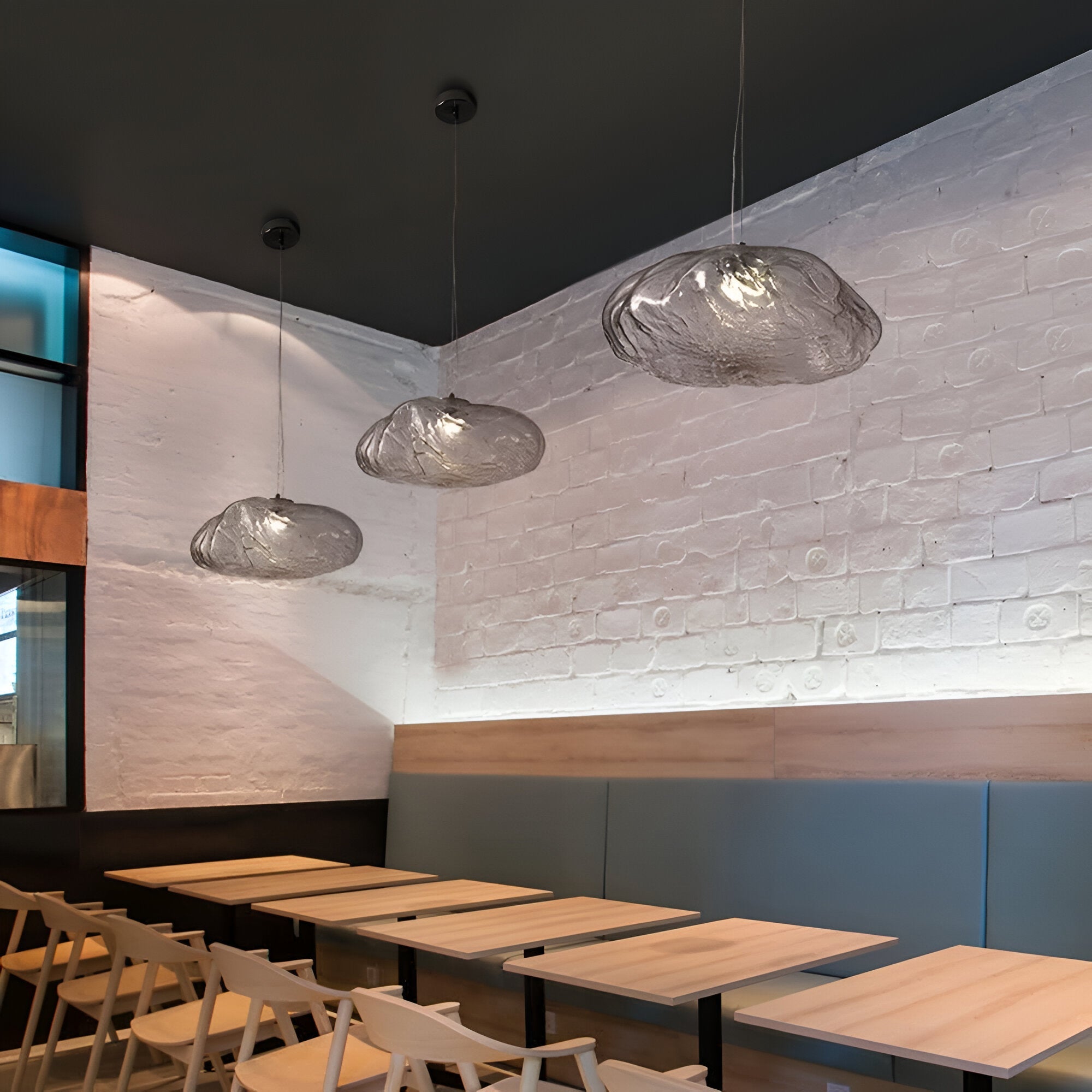 Pendant Light Fiberglass Clouds Minimalist Design | Tenira