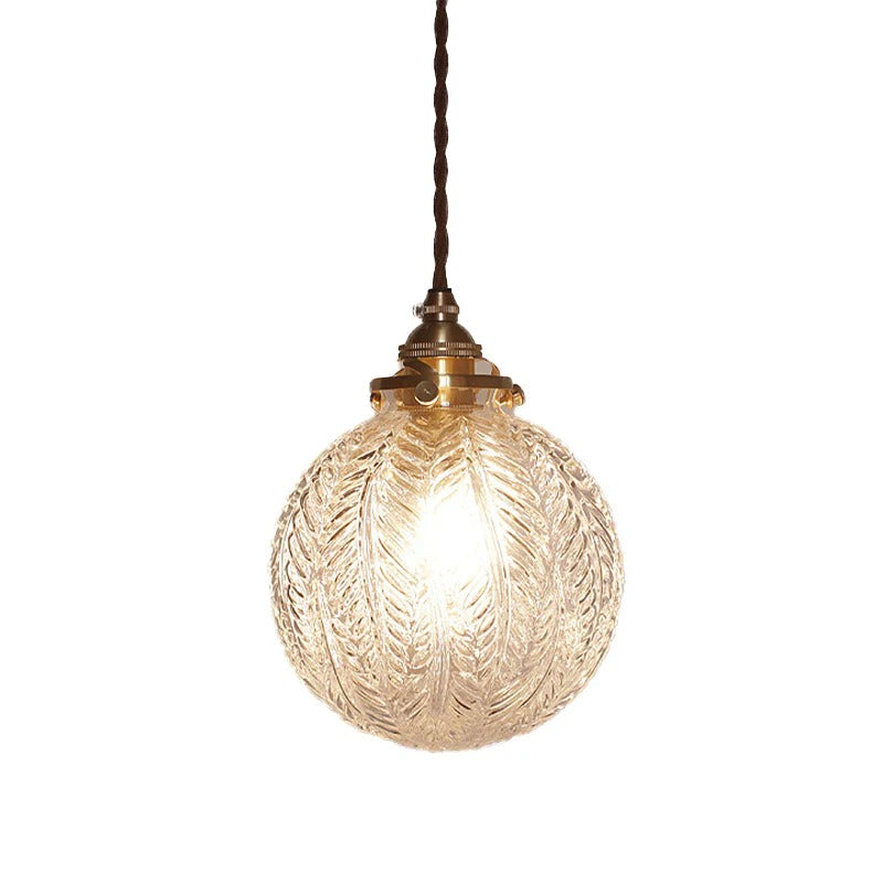 Pendant Light Glass Globe Colonial Hanging Design | Yelvar