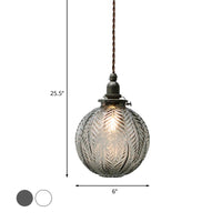Pendant Light Glass Globe Colonial Hanging Design | Yelvar