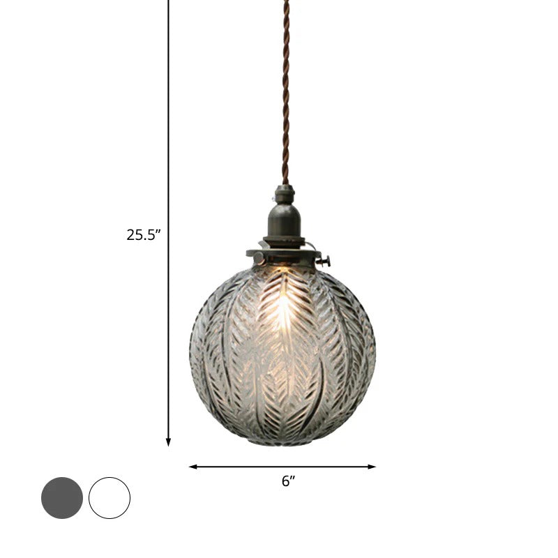 Pendant Light Glass Globe Colonial Hanging Design | Yelvar