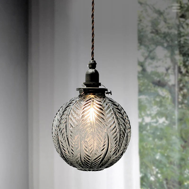 Pendant Light Glass Globe Colonial Hanging Design | Yelvar