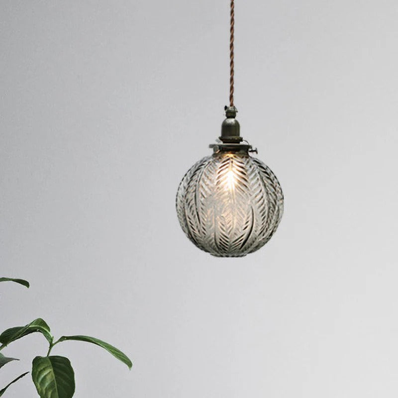Pendant Light Glass Globe Colonial Hanging Design | Yelvar