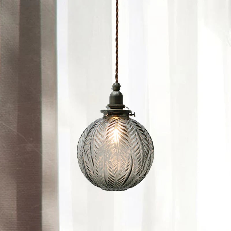 Pendant Light Glass Globe Colonial Hanging Design | Yelvar