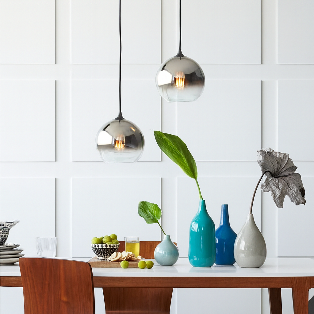 Pendant Light Glass Globe with LED Modern Design | Lomers