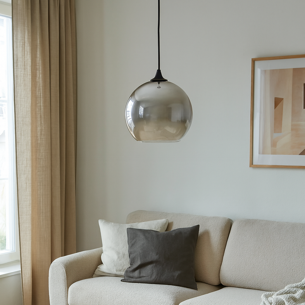Pendant Light Glass Globe with LED Modern Design | Lomers