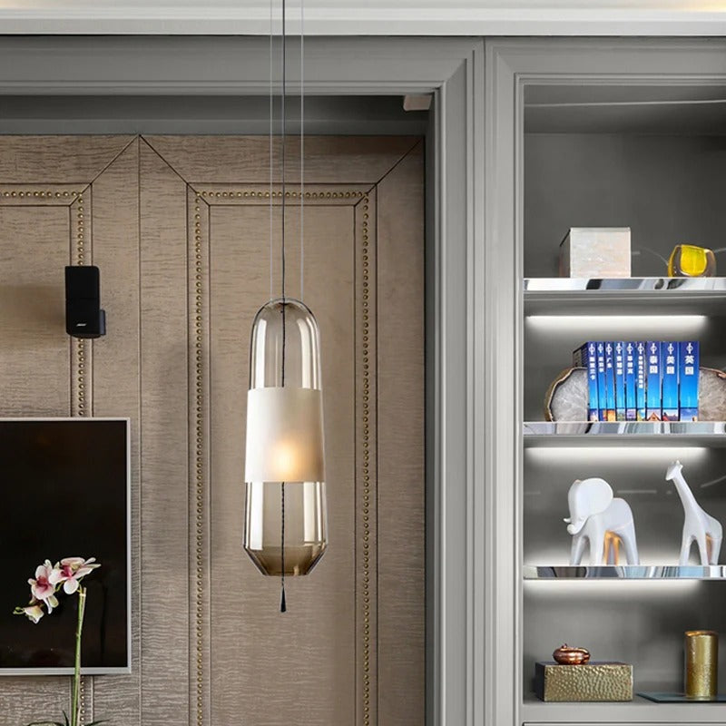 Pendant Light Glass Shade Modern Bedside Lighting | Elliora