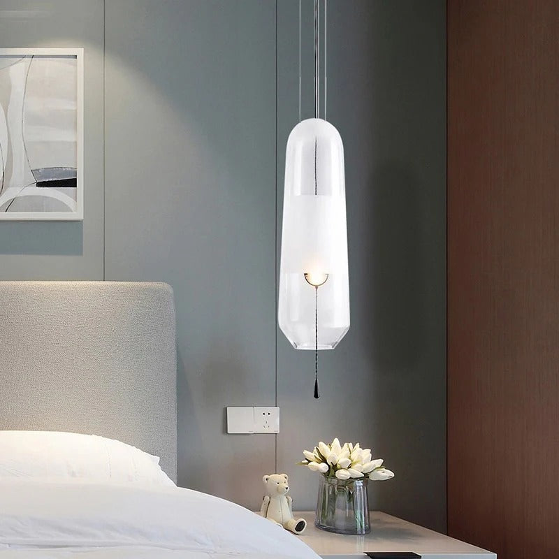 Pendant Light Glass Shade Modern Bedside Lighting | Elliora