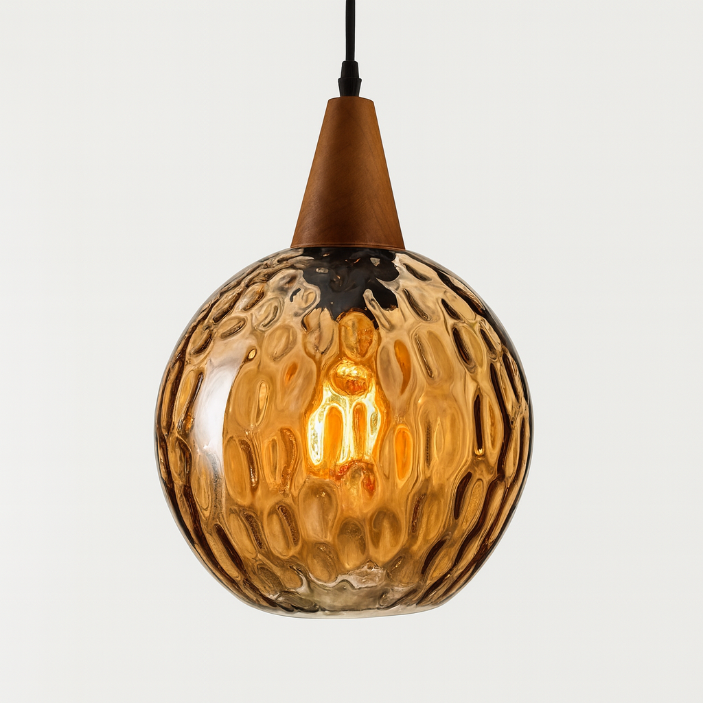 Pendant Light Glass Shade Vintage Style | Merlino