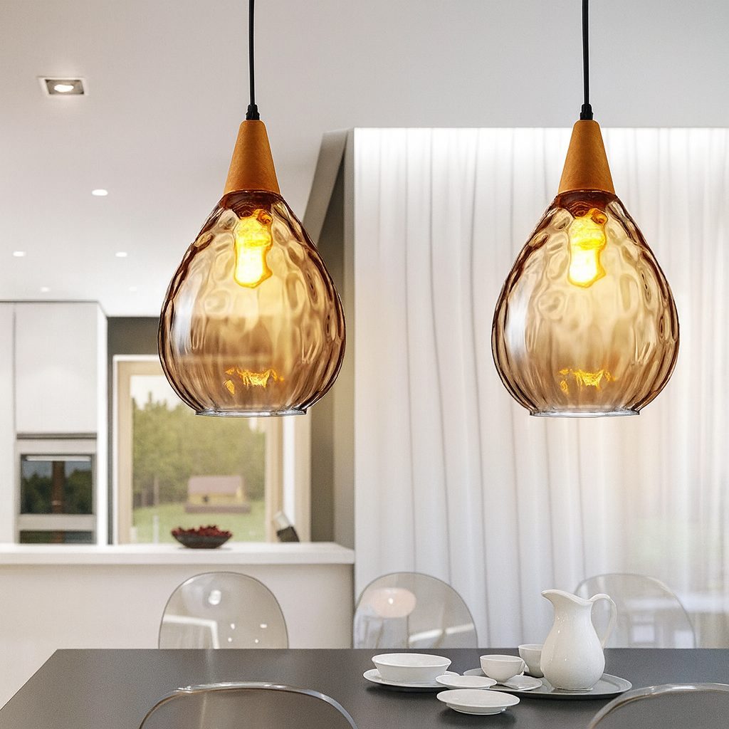 Pendant Light Glass Shade Vintage Style | Merlino