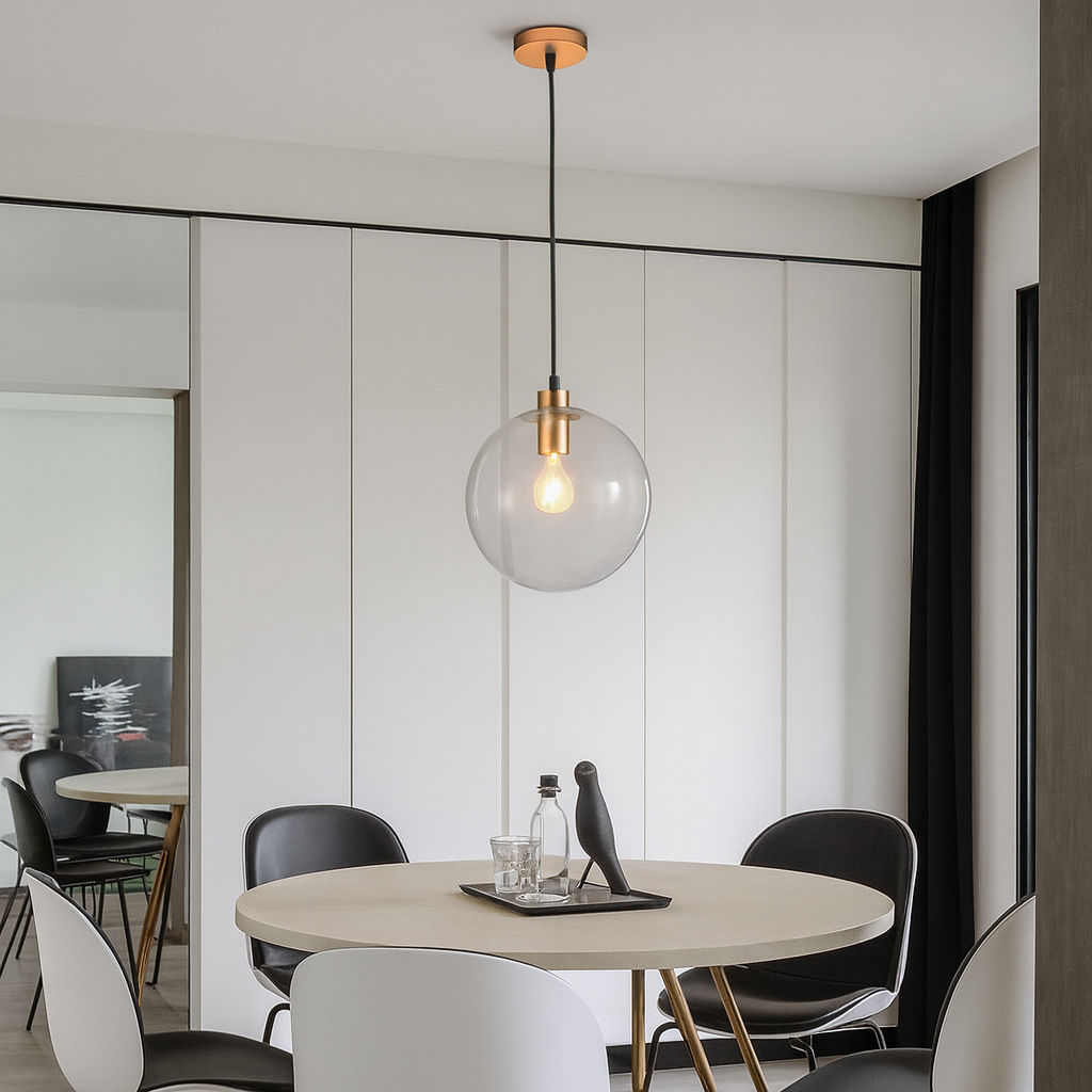 Pendant Light Glass Sphere Hanging Modern Interior | Dixiora