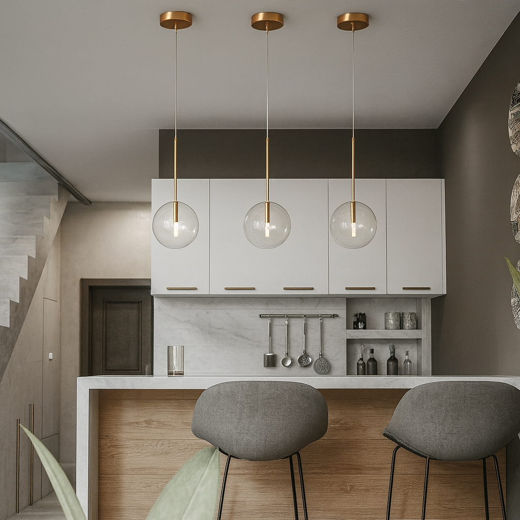 Pendant Light Glass Sphere Hanging Modern Interior | Dixiora
