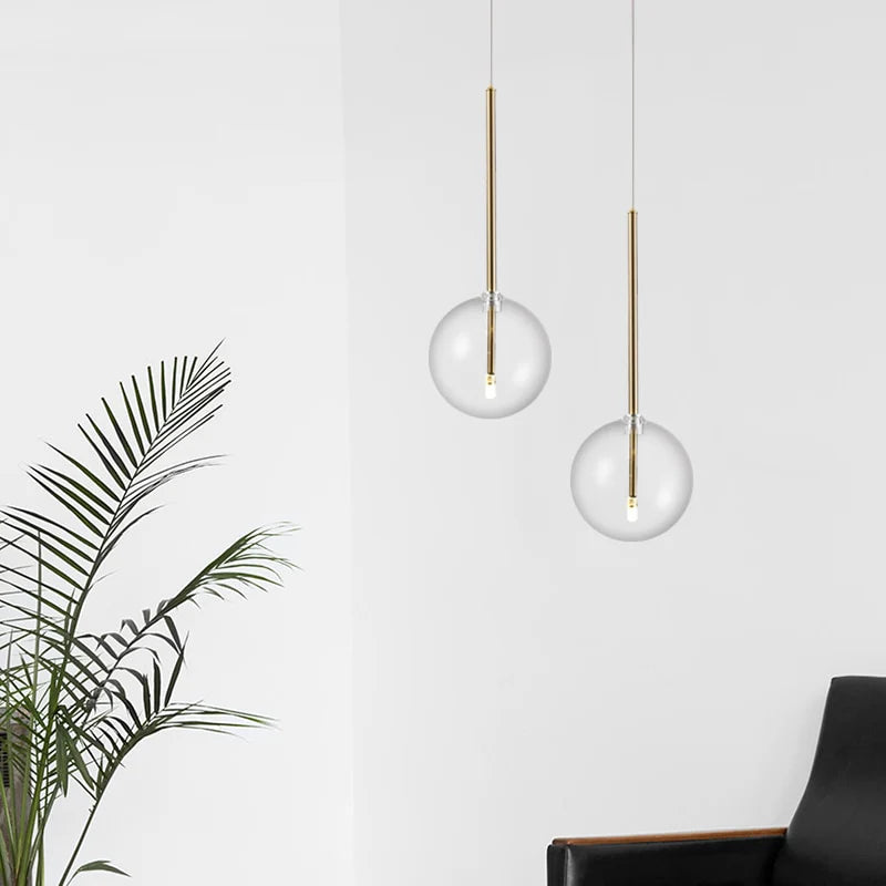 Pendant Light Glass Sphere Hanging Modern Interior | Dixiora