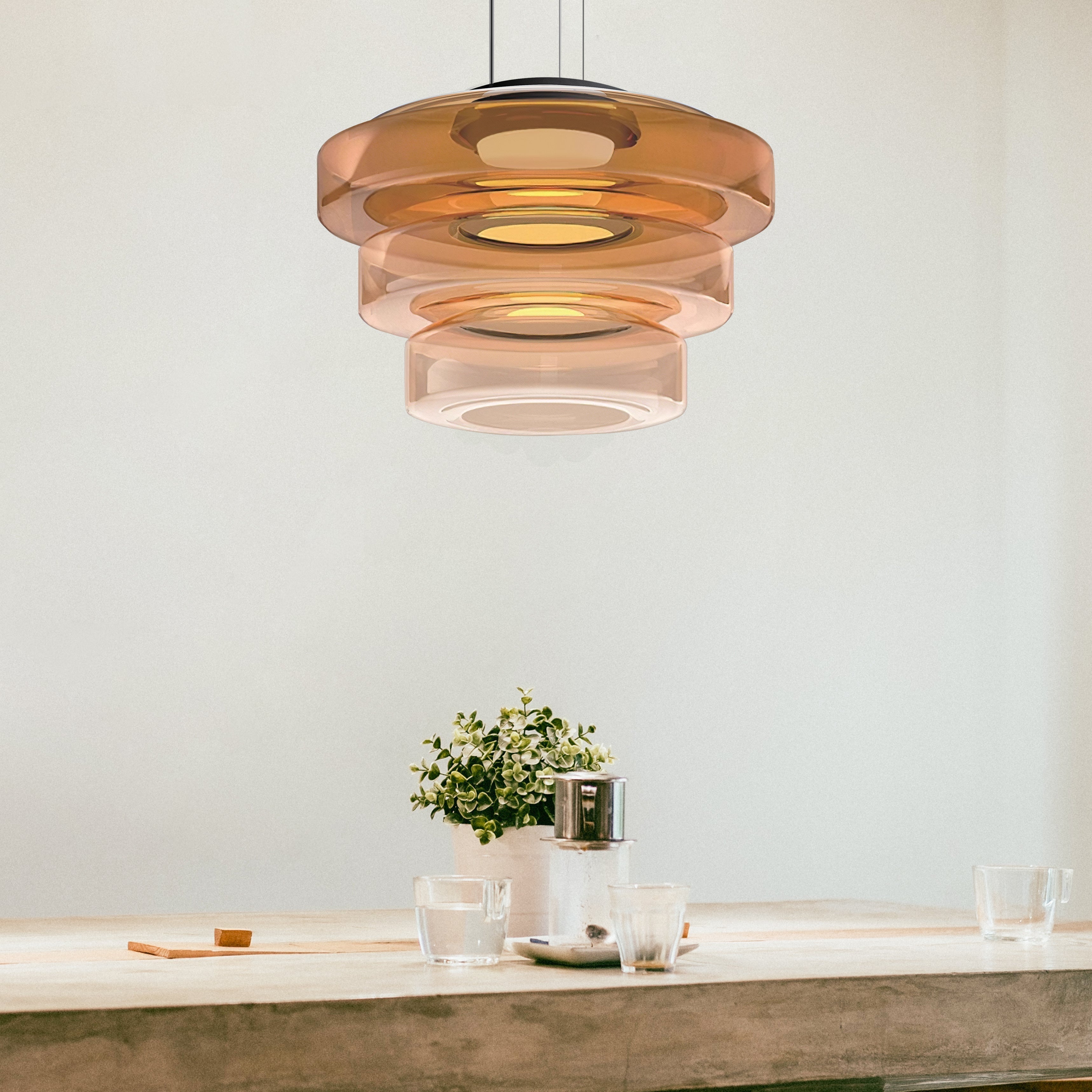Pendant Light Glass in Bauhaus Style | Monura