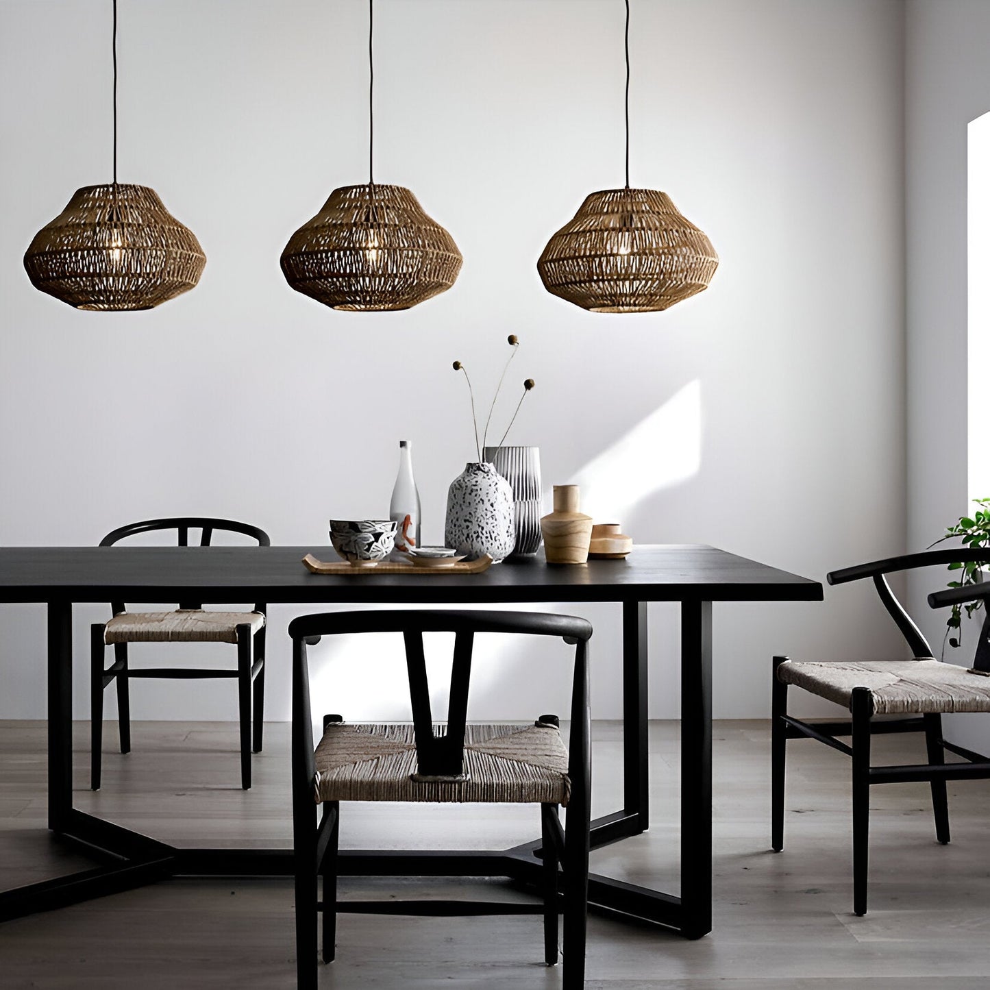 Pendant Light Handwoven Rattan Boho Style | Modaro