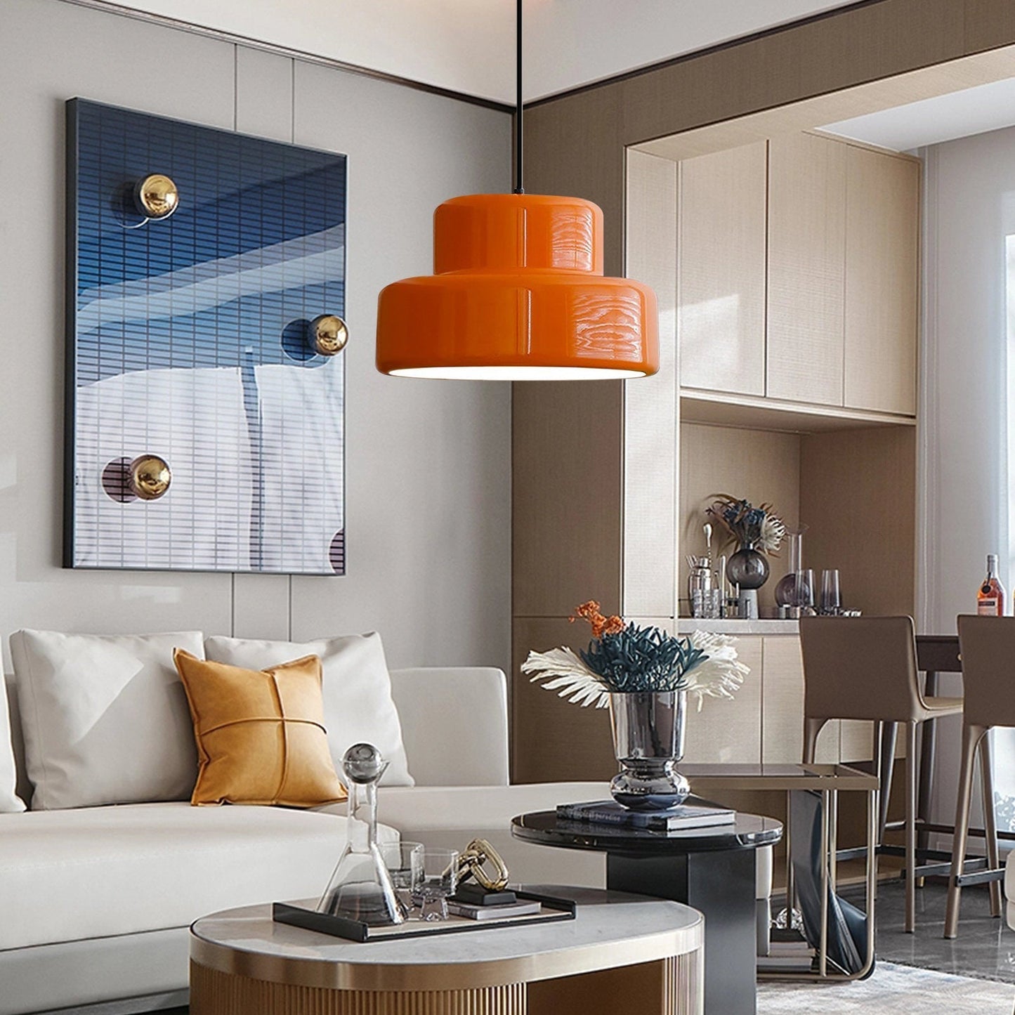 Pendant Light Iron Orange in Bauhaus Retro Style | Lavien