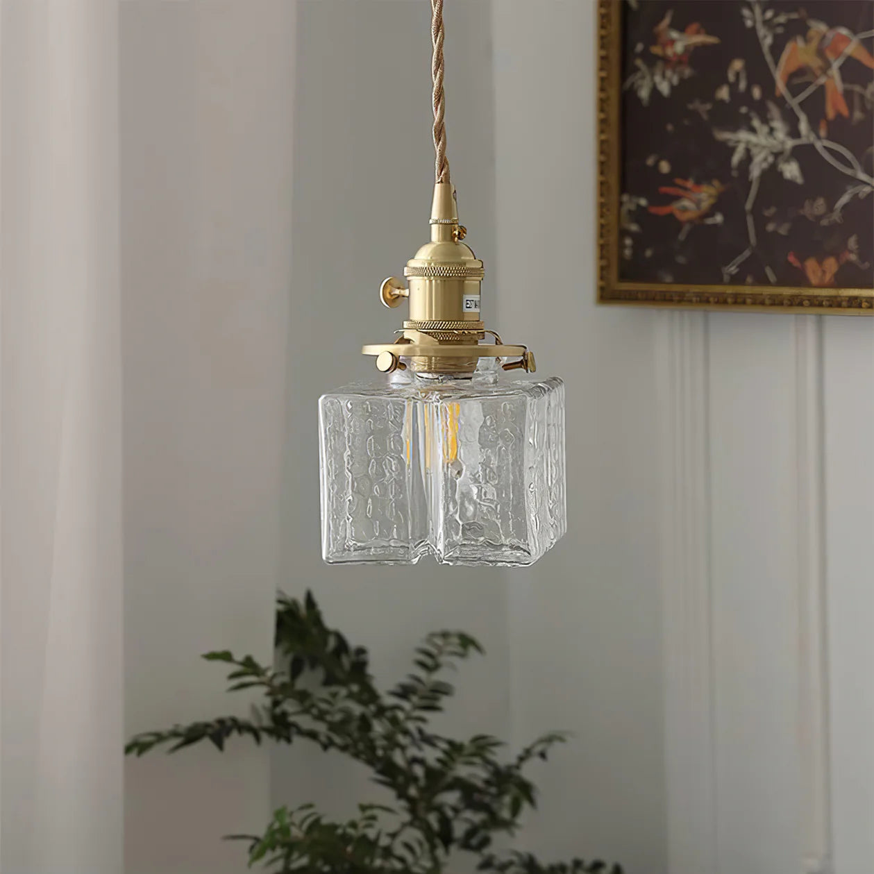 Pendant Light Jewel Glass Brass Swag Design | Dekorin