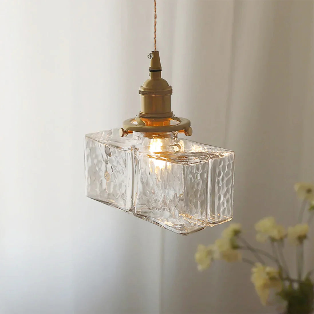 Pendant Light Jewel Glass Brass Swag Design | Dekorin