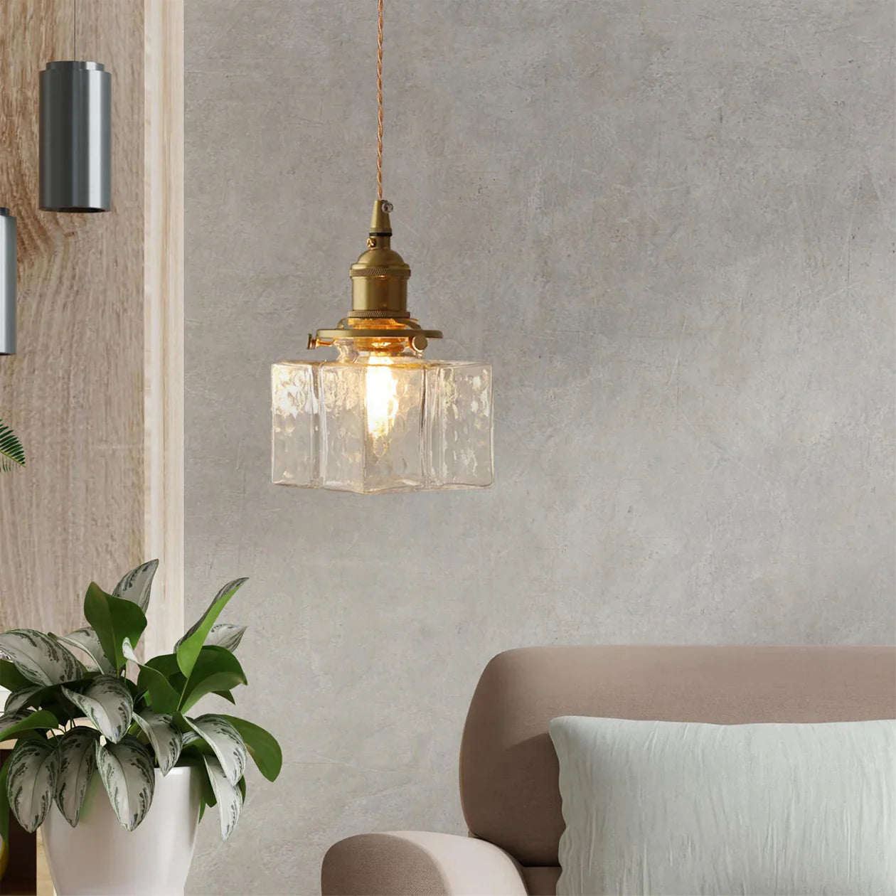 Pendant Light Jewel Glass Brass Swag Design | Dekorin