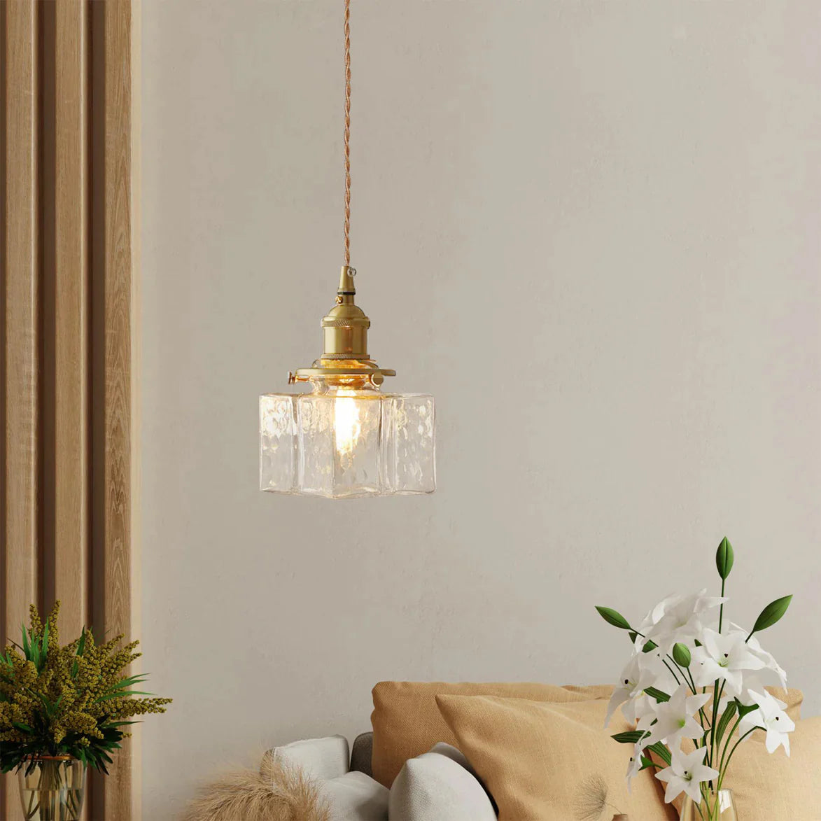 Pendant Light Jewel Glass Brass Swag Design | Dekorin