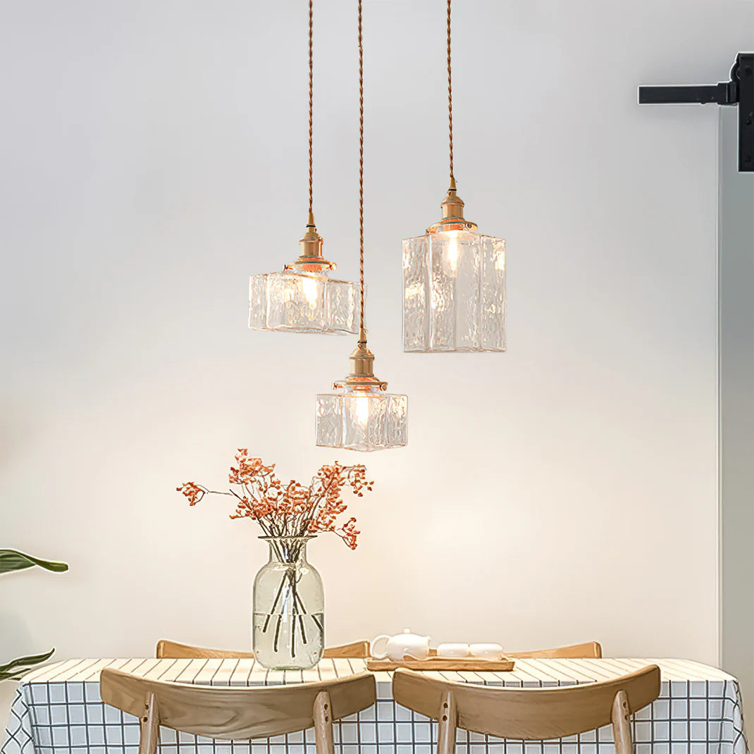 Pendant Light Jewel Glass Brass Swag Design | Dekorin