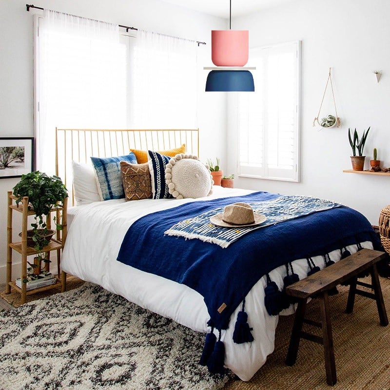 Pendant Light Metal Bowl with Nordic Colour Accents | Rovlen