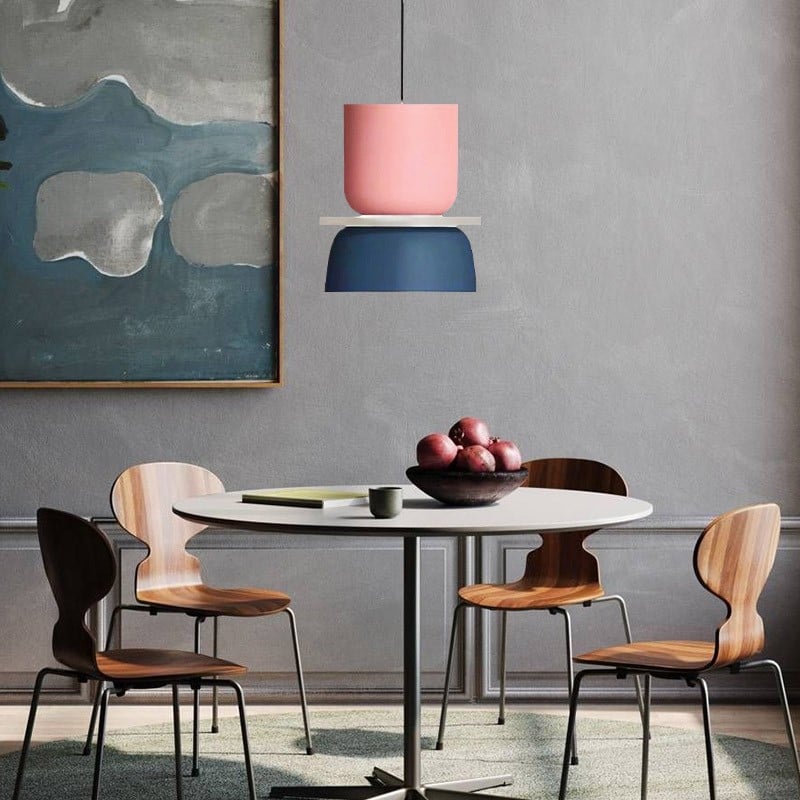 Pendant Light Metal Bowl with Nordic Colour Accents | Rovlen