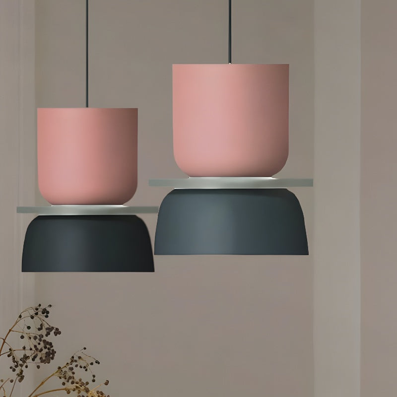 Pendant Light Metal Bowl with Nordic Colour Accents | Rovlen